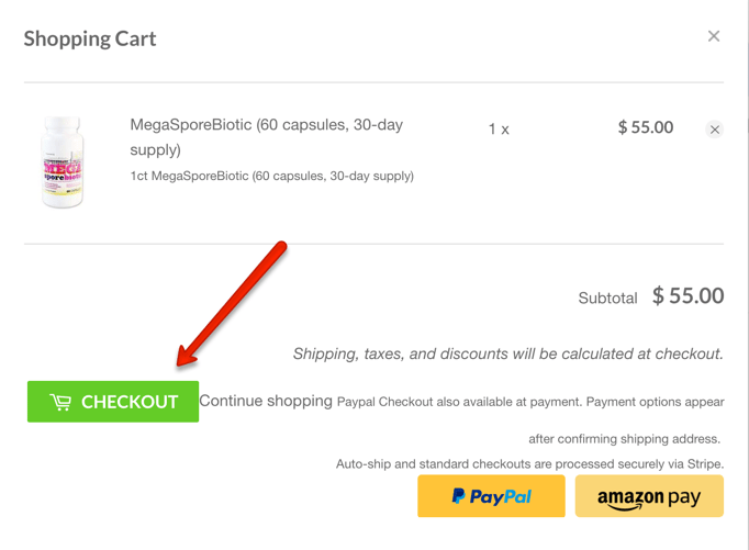 green checkout button