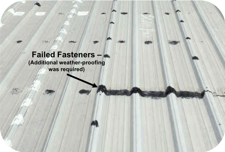 Failed Fasteners on Roof 