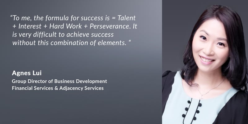 Agnes Lui, the Group Director of Business Development - Financial Services & Adjacency Services, shares her insights