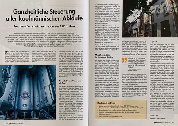 Brauhaus Faust setzt konsequent auf Digitalisierung