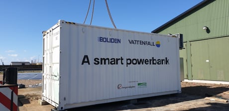 Jättebatteri som stärker elnätet i Landskrona på plats