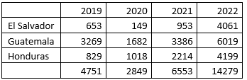 2019-2022 NT visa issuances