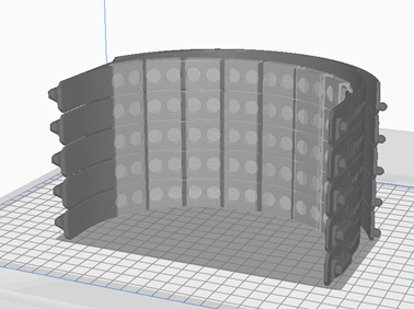 Batch van vijf 3D prints met Support Blockers