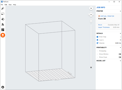 Interface van slicer programma Preform