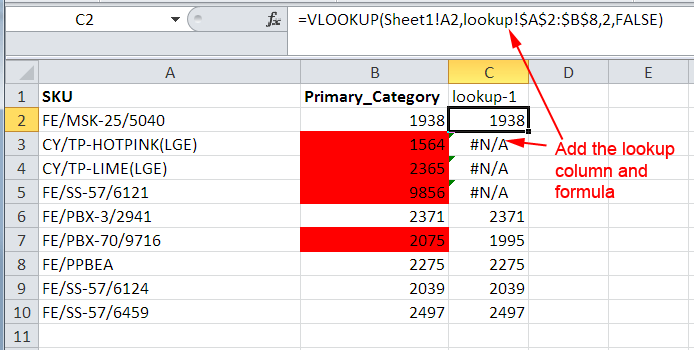 if statement to compare two columns in excel