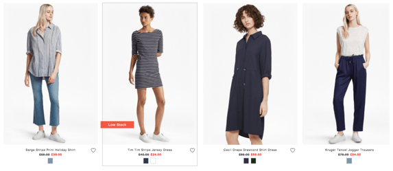 French Connection site with low stock indicator French Connection site with low stock indicator