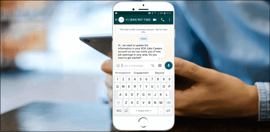 WhatsApp chatbot workflow