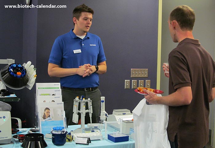 Eppendorf's sales rep, at it again, explaining his company's research equipment.