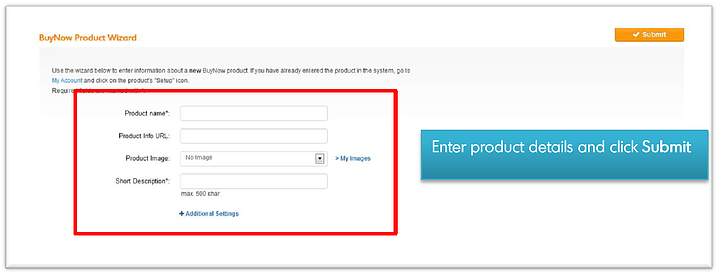 Enter Product Details - BlueSnap