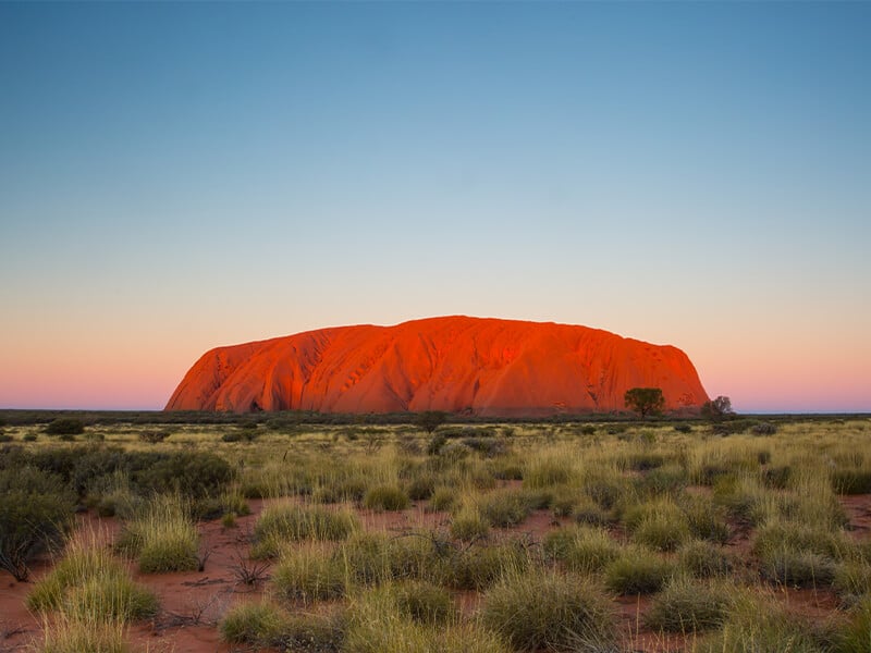 Uluru at dusk in Northern Territory