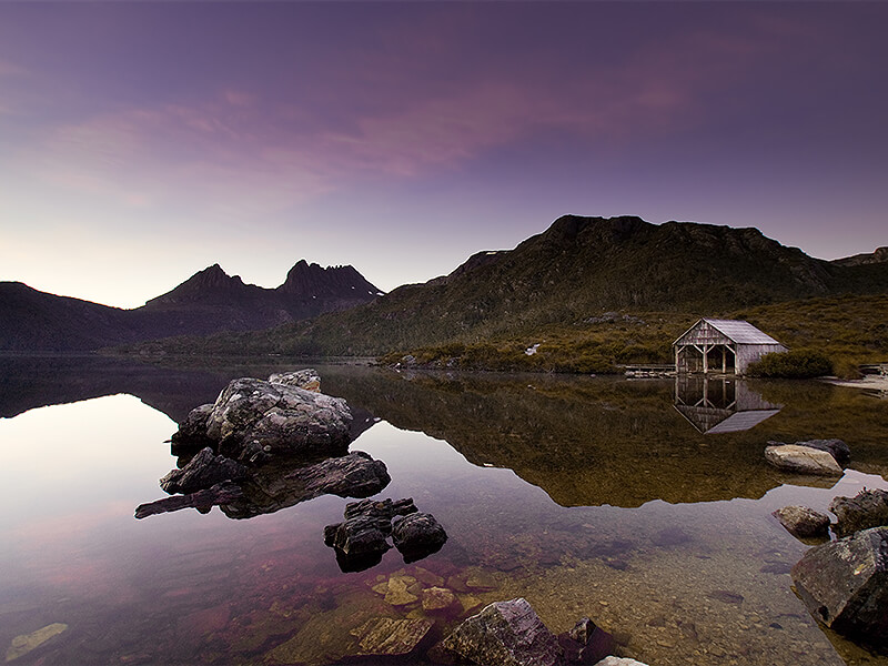 Cradle Mountain in Tasmania at sunrise