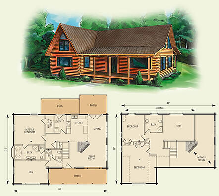 Dogwood II Log Home Floor Plan