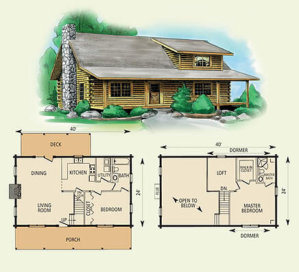 Wildwood Log Home Floor Plan