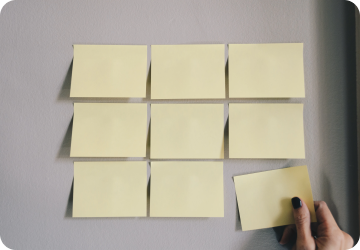 Sticky notes on a wall