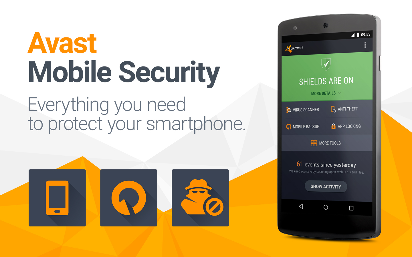 O Avast Mobile Security é um aplicativo de segurança móvel com a mais alta classificação.