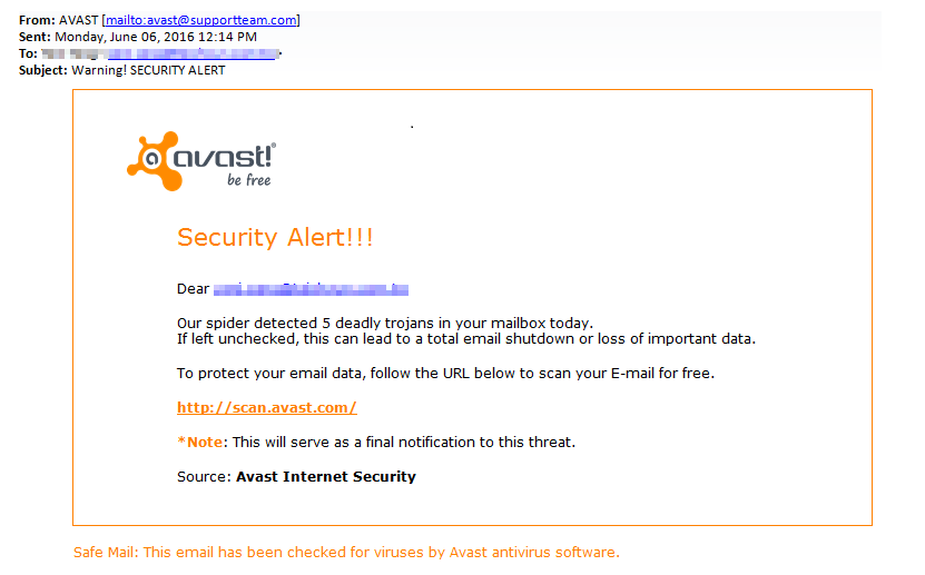 avast spam filter not working