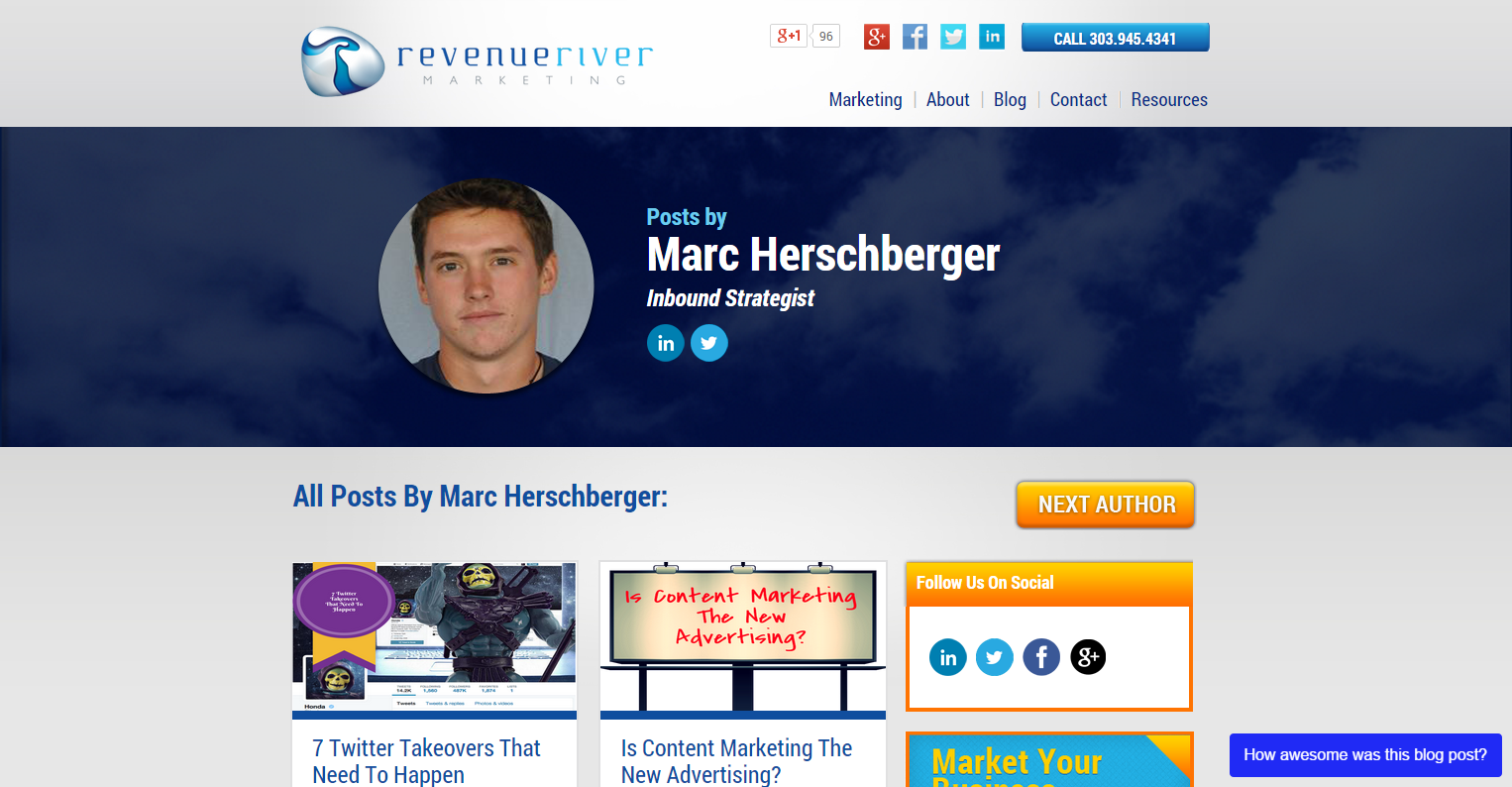 Revenue River Blog Author Page
