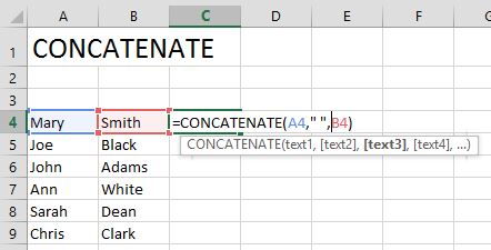 Excel Use Flash Fill Concatenate And Text To Columns