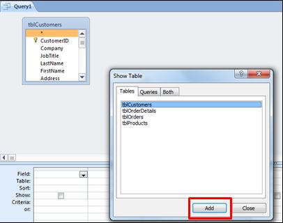 ms access query parameter