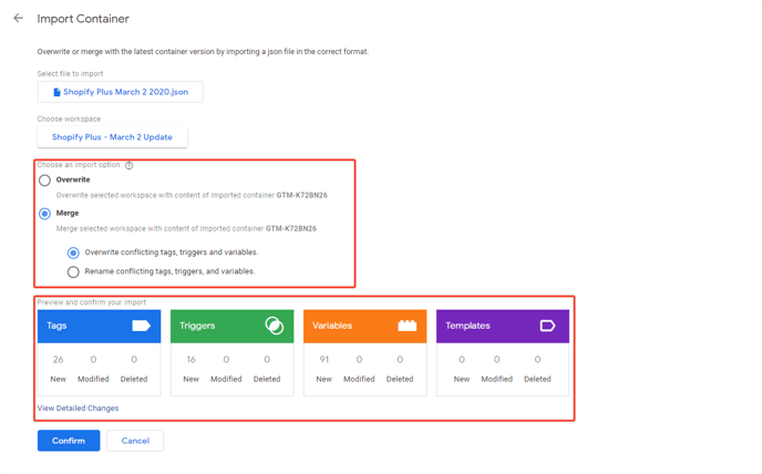 Shopify Plus Merge Container