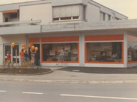 Kilchenmann history 1976 shows sales shop in Kehrsatz