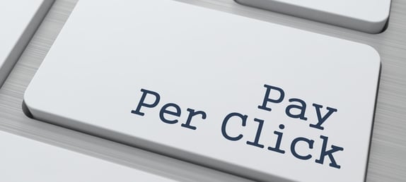 Pay per click displayed on a keyboard key.