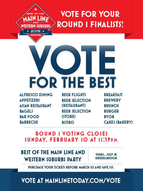 Vote Now! Best of the Main Line Round 1 Food & Drink Finalists