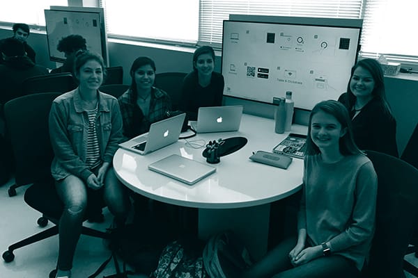 Students at a table