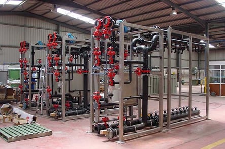Bastidores de microfiltración y planta CIP