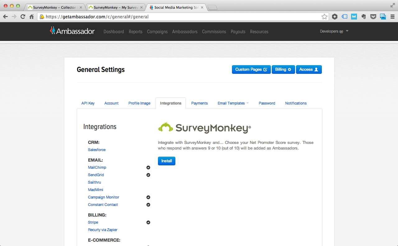 nps surveymonkey Integrate with Score® Ambassador Promoter Net & SurveyMonkey