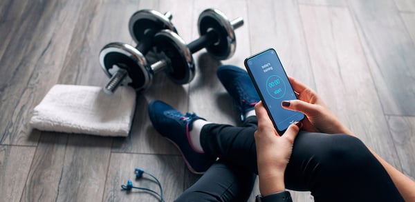 A woman resting from exercising