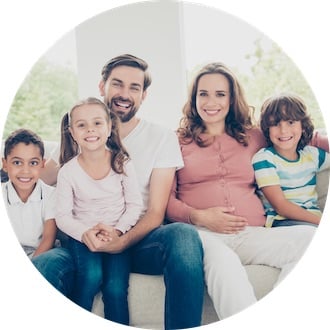 expecting mother and family of five