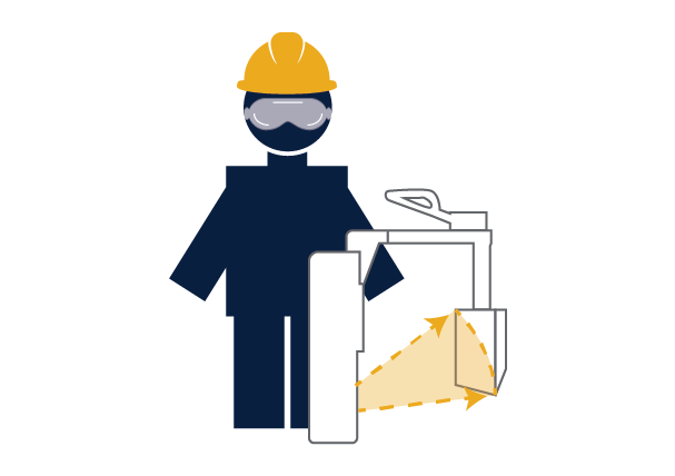 Icon showing safe radiation footprint