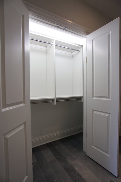White Reach In Closet with Double Hang
