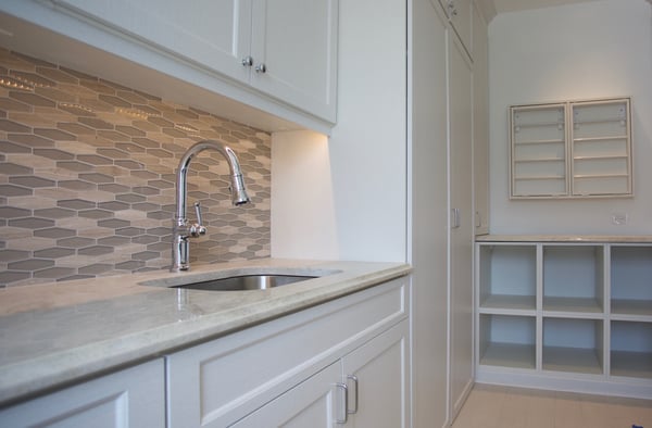 Latitude North Laundry with shaker Style Fronts, Decorative Base and Crown Moulding