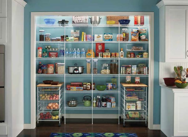 Closetmaid Wire Pantry Layout with Pullout Drawers