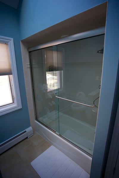 Satin Nickel Semi Frameless Shower Enclosure