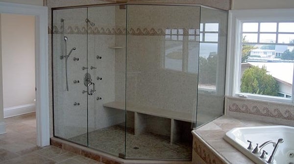 Frameless Panel/Door/Panel with Buttress Return