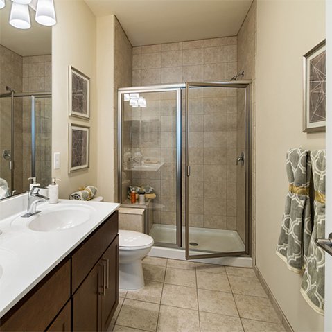 Framed Door and Notched Inline Panel Shower Enclosure