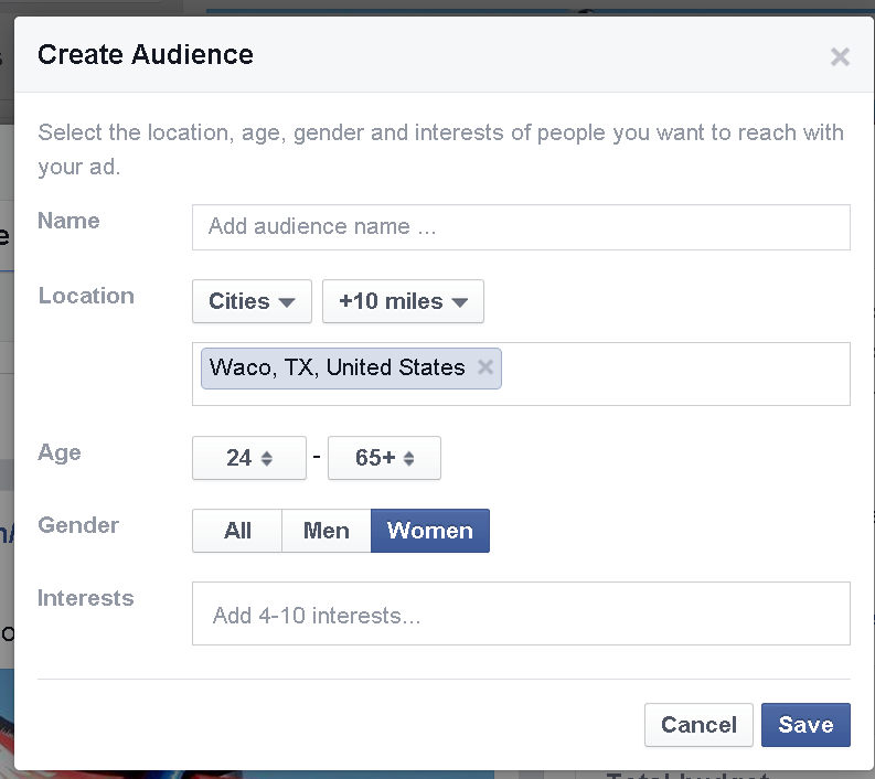 facebook ad audience