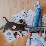 Man working from home on laptop