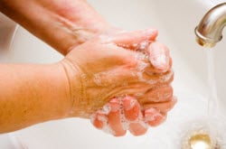 washing hands