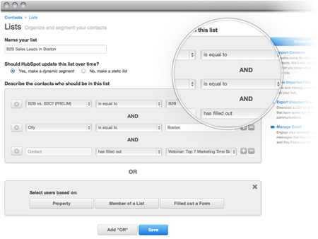 list segmentation