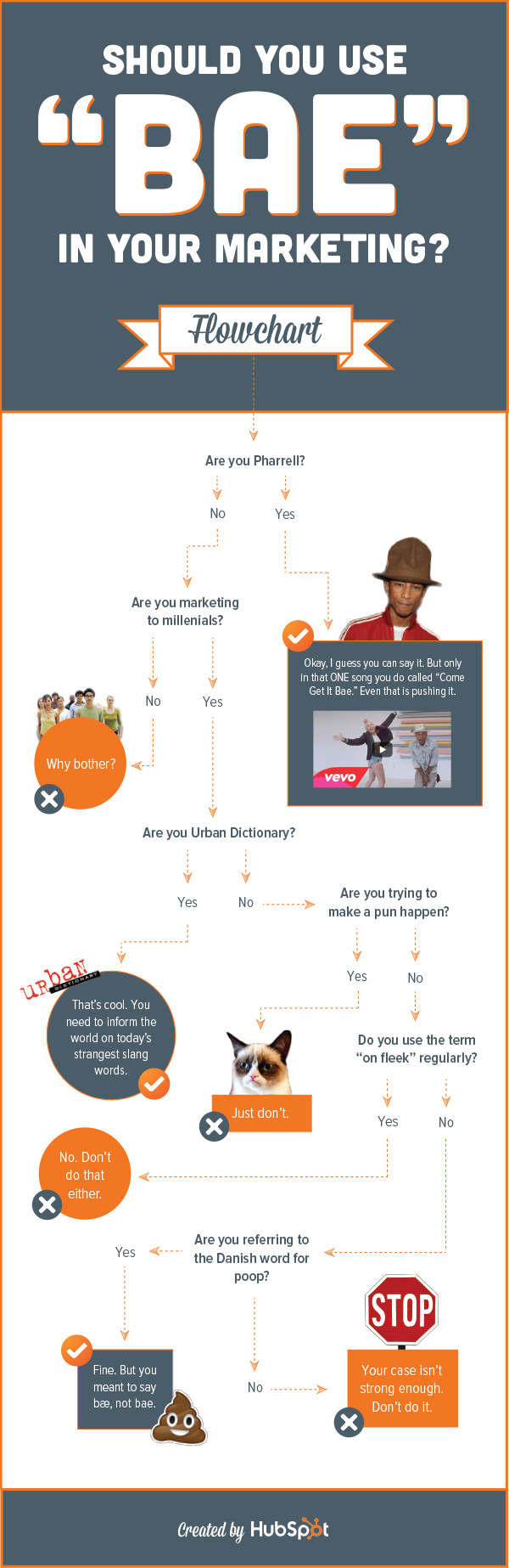 HubSpot flowchart - Should you use "bae" in your marketing?