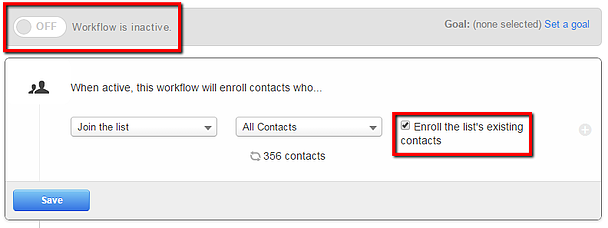 enroll lists existing contacts