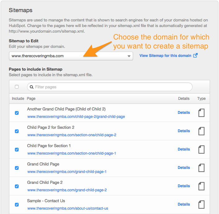 new sitemaps tool in HubSpot