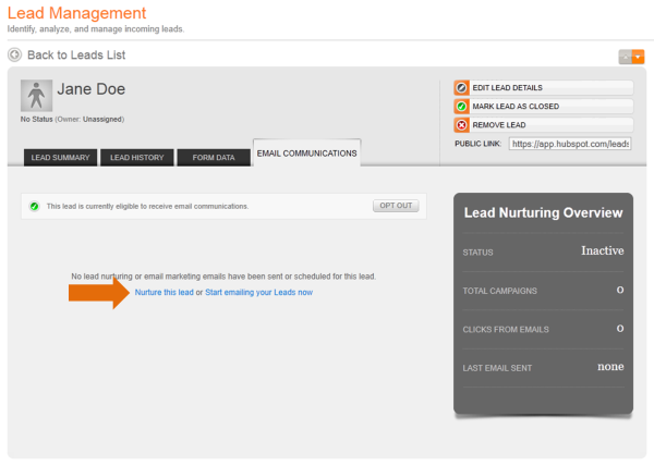 add to lead nurturing