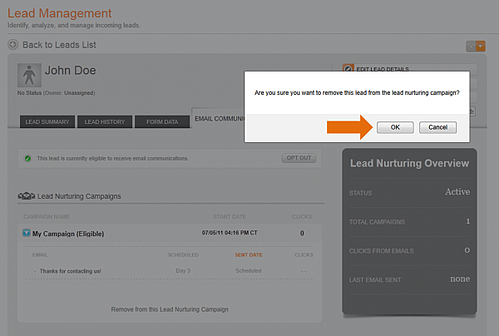 remove from lead nurturing