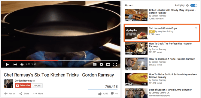 in-display-ad.png TrueView In-Display ad in YouTube's related videos sidebar