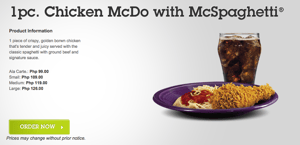 Globale McDonald's-Werbung für die Philippinen's advertisement for the Philippines